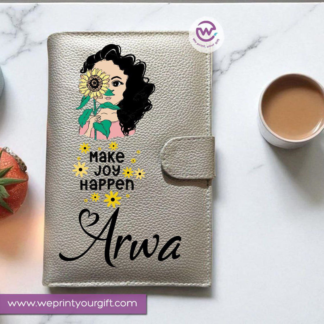 Leather Wallet for Women-Silver-Floral