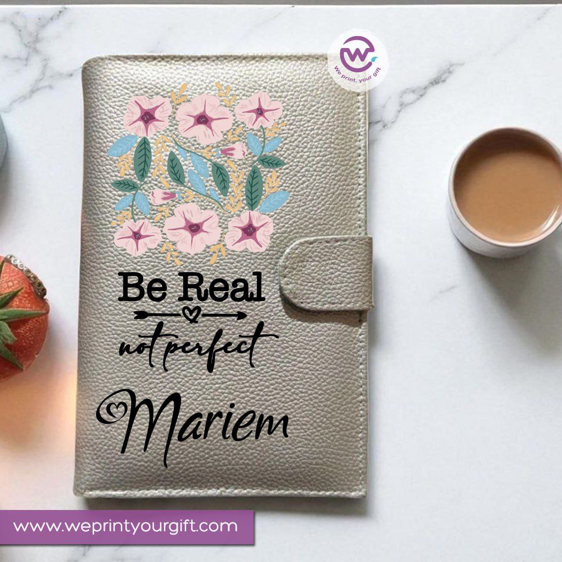 Leather Wallet for Women-Silver-Floral