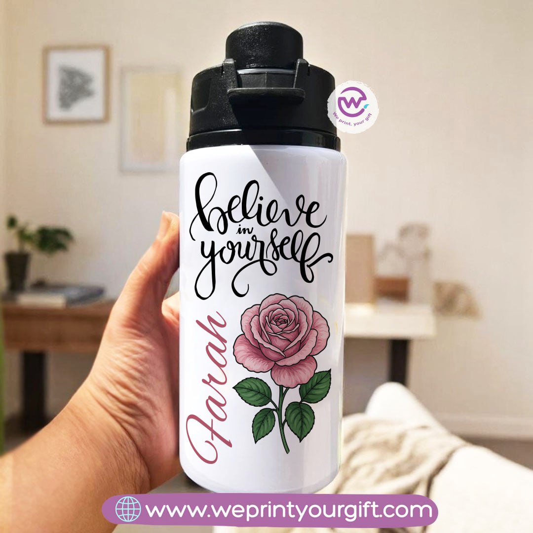 Water flask with name- Motivation