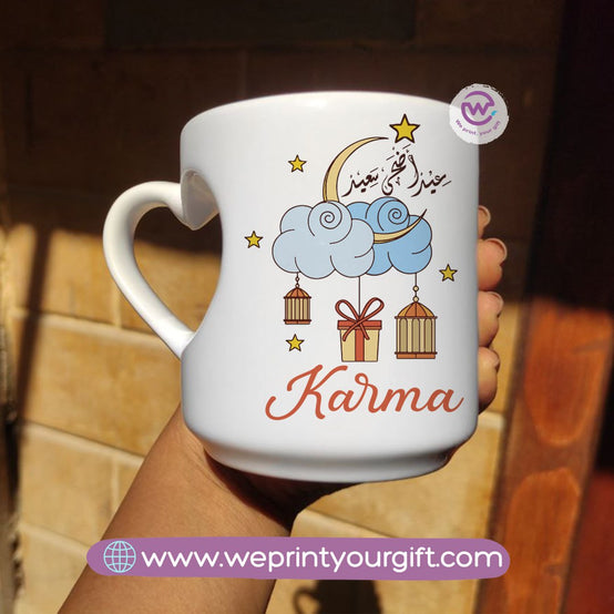 كوب مطبوع - كوب بمقبض قلب - عيد