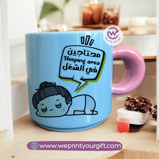 Round handle coffee cup- Comic