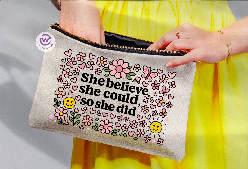 Fabric makeup case - English quotes