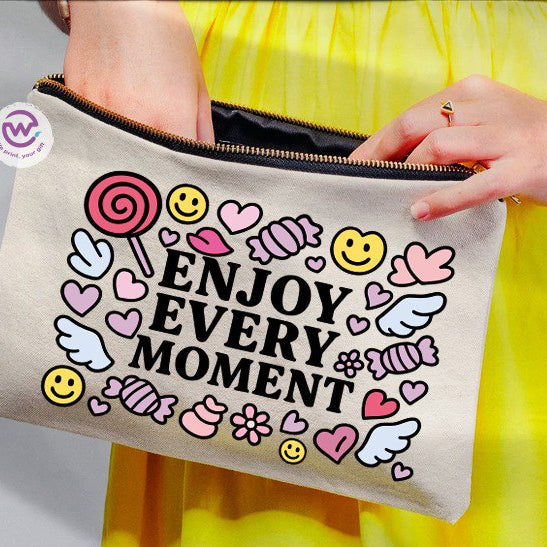 Fabric makeup case - English quotes