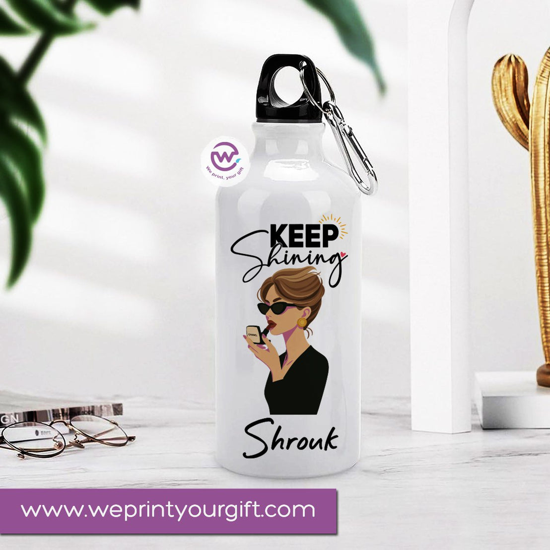 Custom water bottle- Floral-Names