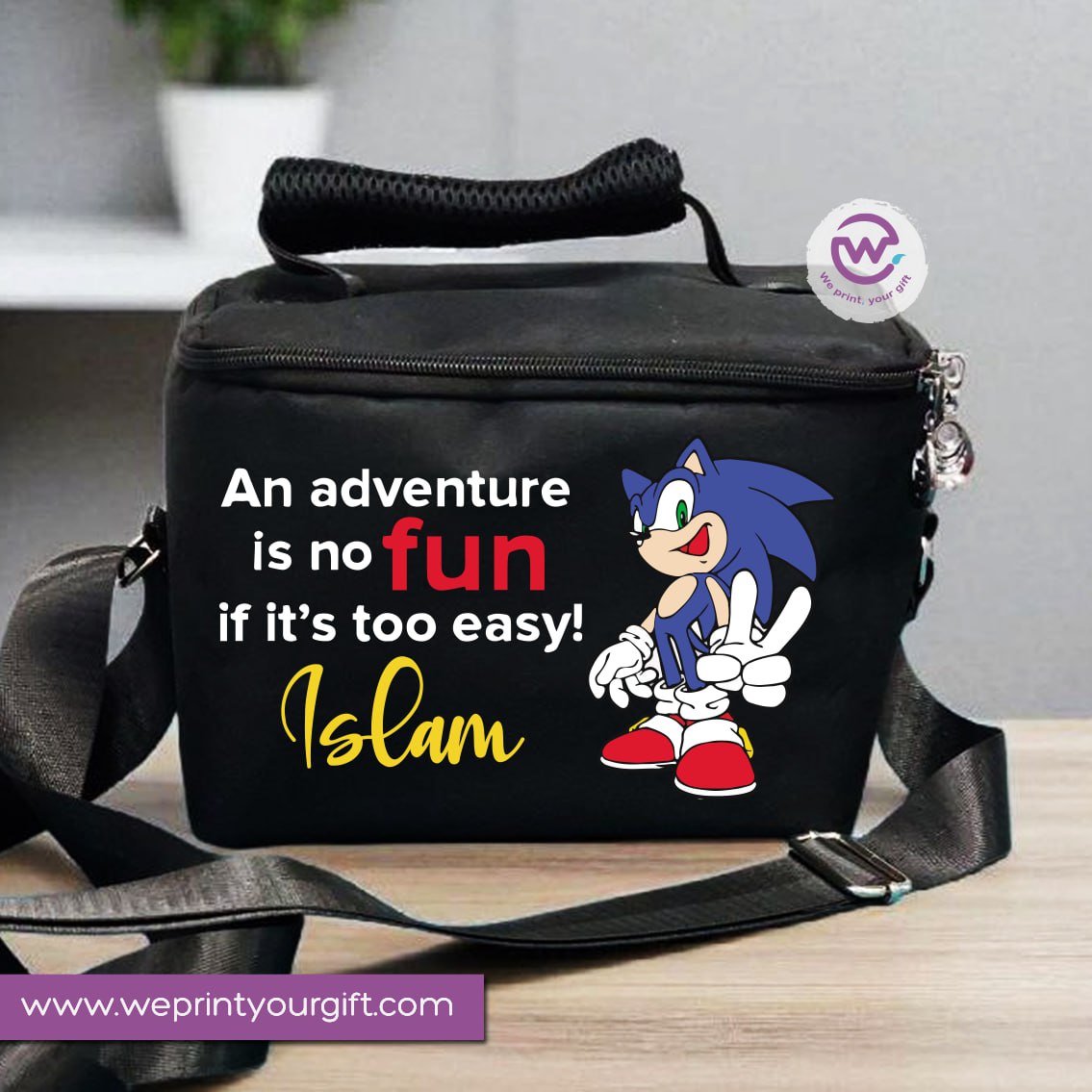 Lunch bag with names- Sonic