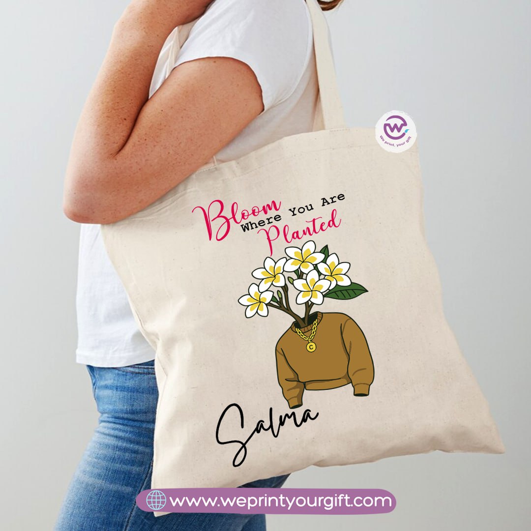 حقيبة تسوق نسائية - أزهار - أسماء