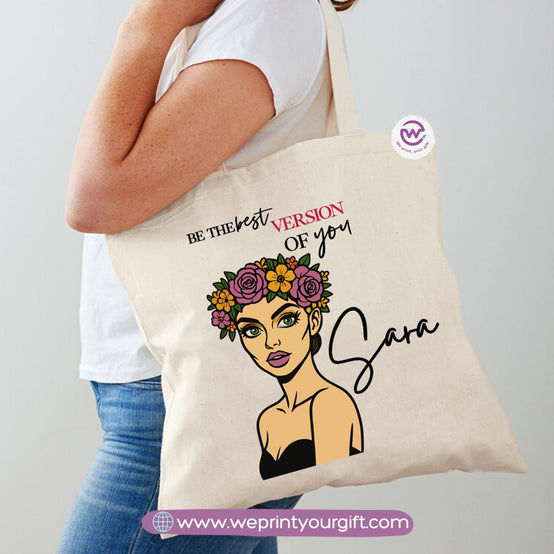 حقيبة تسوق نسائية - أزهار - أسماء