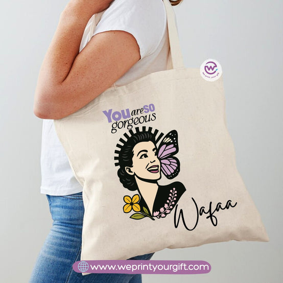 حقيبة تسوق نسائية - أزهار - أسماء