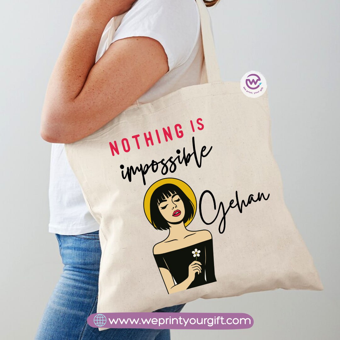 حقيبة تسوق نسائية - أزهار - أسماء