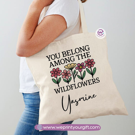 حقيبة تسوق نسائية - أزهار - أسماء