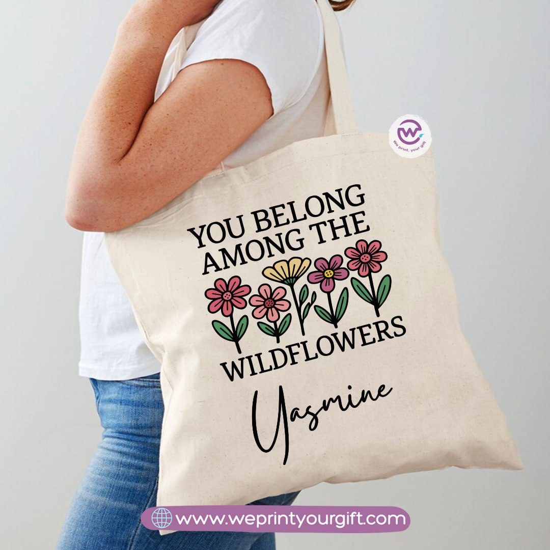 حقيبة تسوق نسائية - أزهار - أسماء