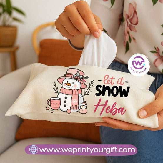 Personalized Fabric Tissue Holder – Christmas Designs