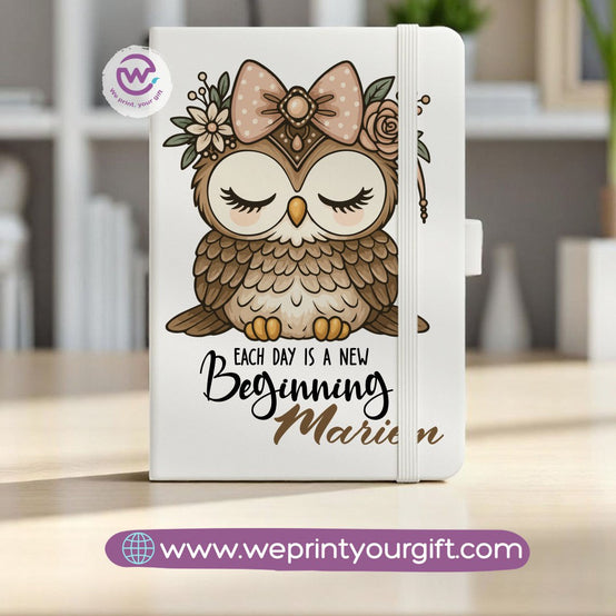 Rubber Notebook- Owl- Names