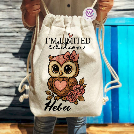 Drawstring Bag- Owl -Names