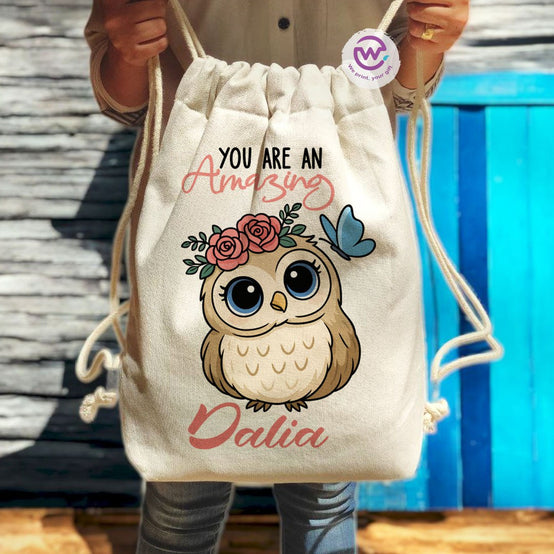 Drawstring Bag- Owl -Names