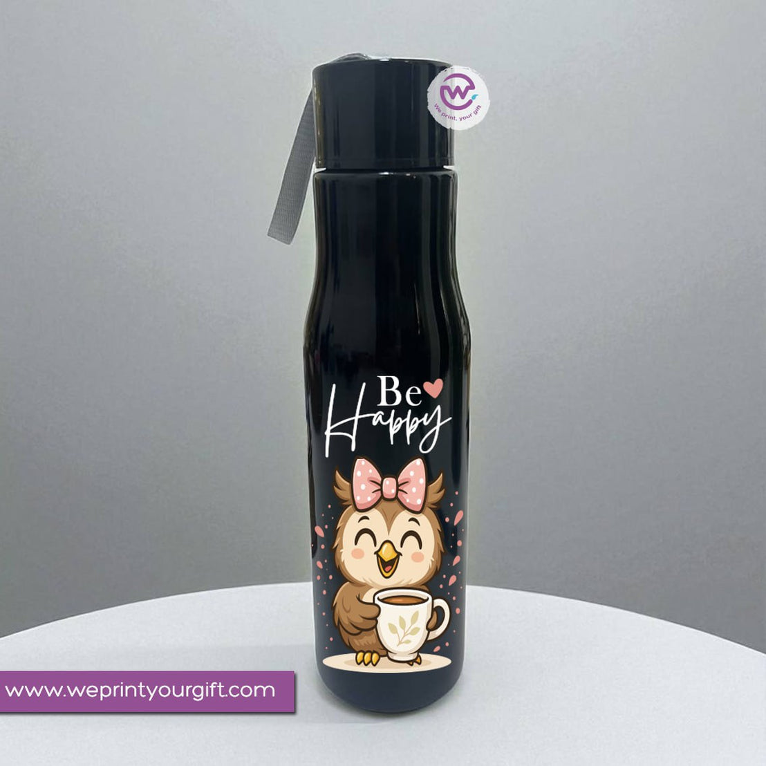 Plastic Bottle with Holder- Owl