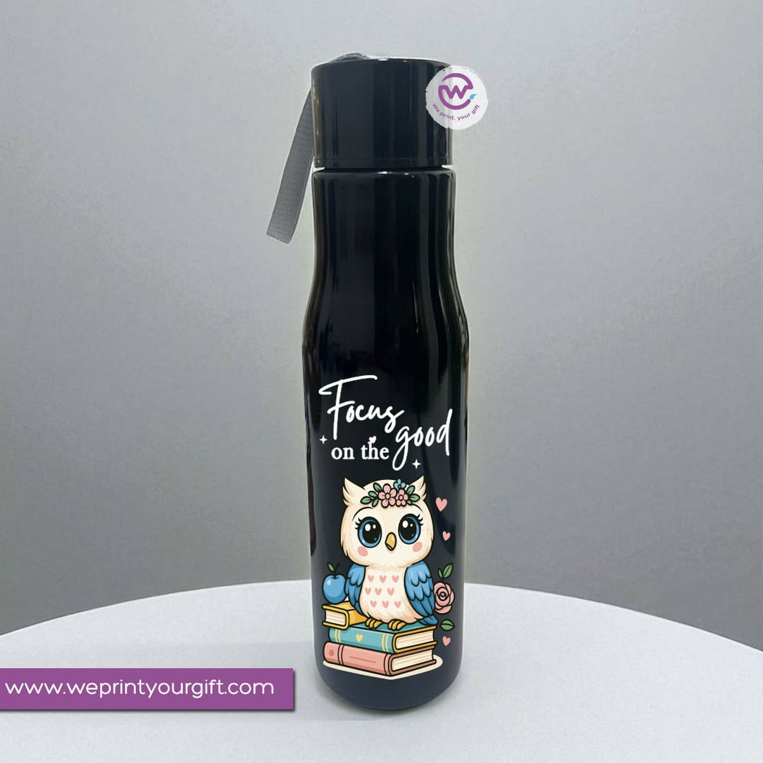 Plastic Bottle with Holder- Owl