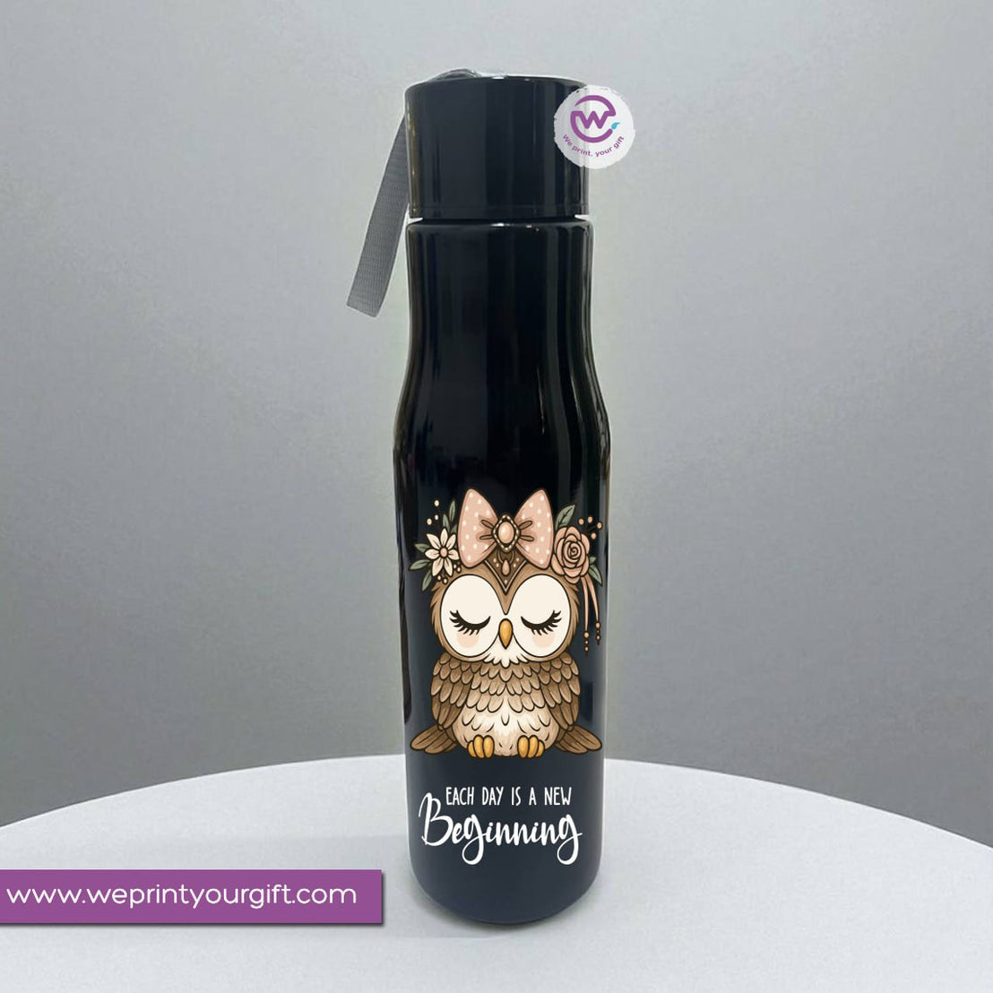 Plastic Bottle with Holder- Owl