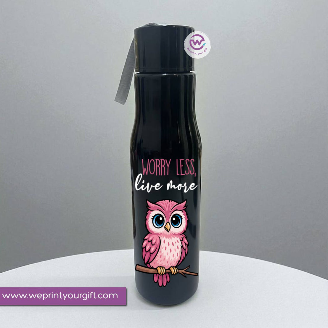 Plastic Bottle with Holder- Owl