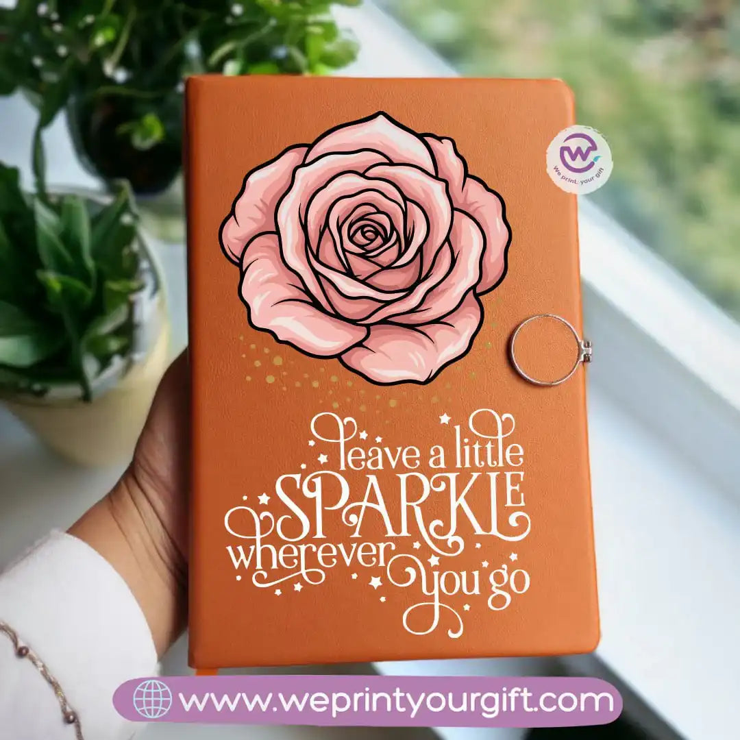 Custom notebook- Leather notebook- Floral