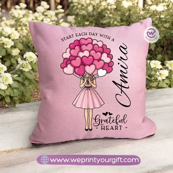 Square pillow- Motivation- Floral