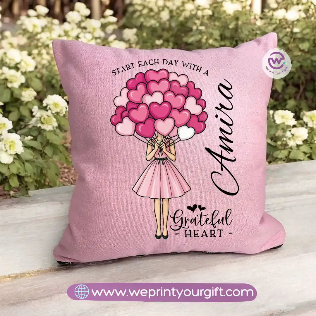 Square pillow- Motivation- Floral