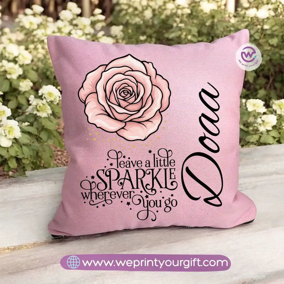 Square pillow- Motivation- Floral