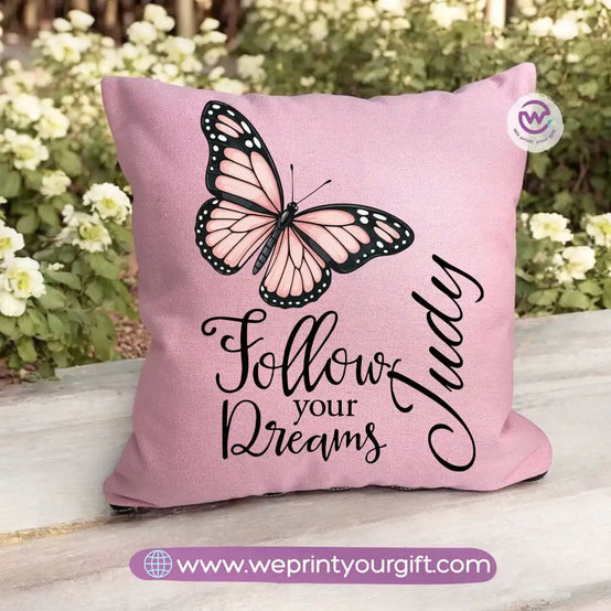 Square pillow- Motivation- Floral
