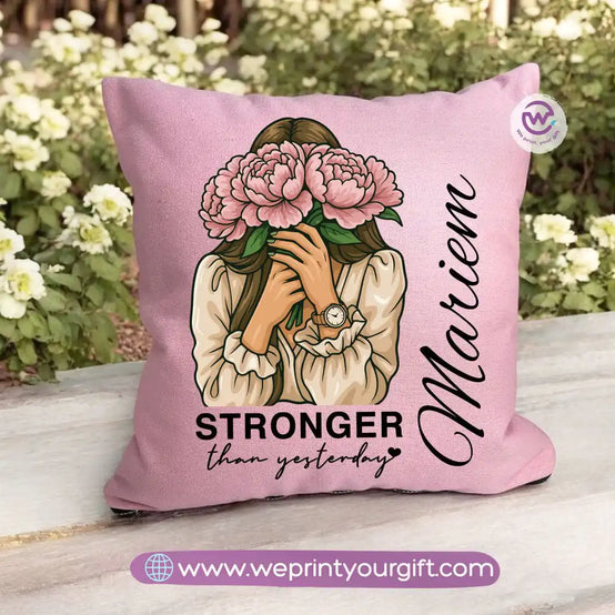 Square pillow- Motivation- Floral