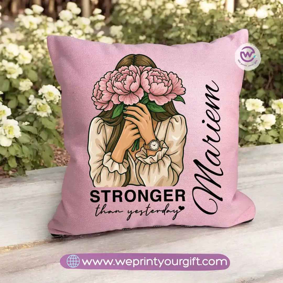 Square pillow- Motivation- Floral