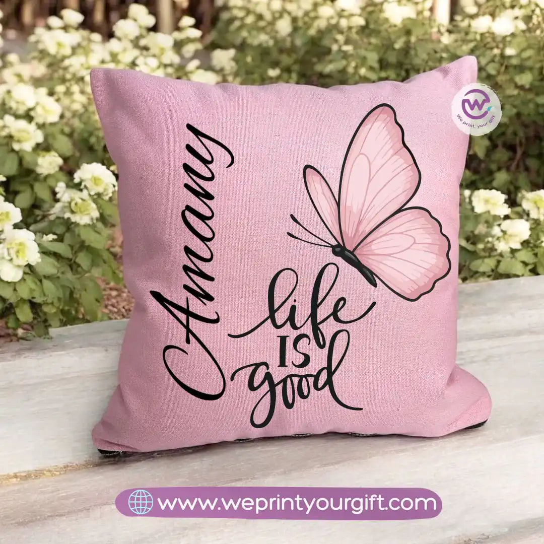 Square pillow- Motivation- Floral