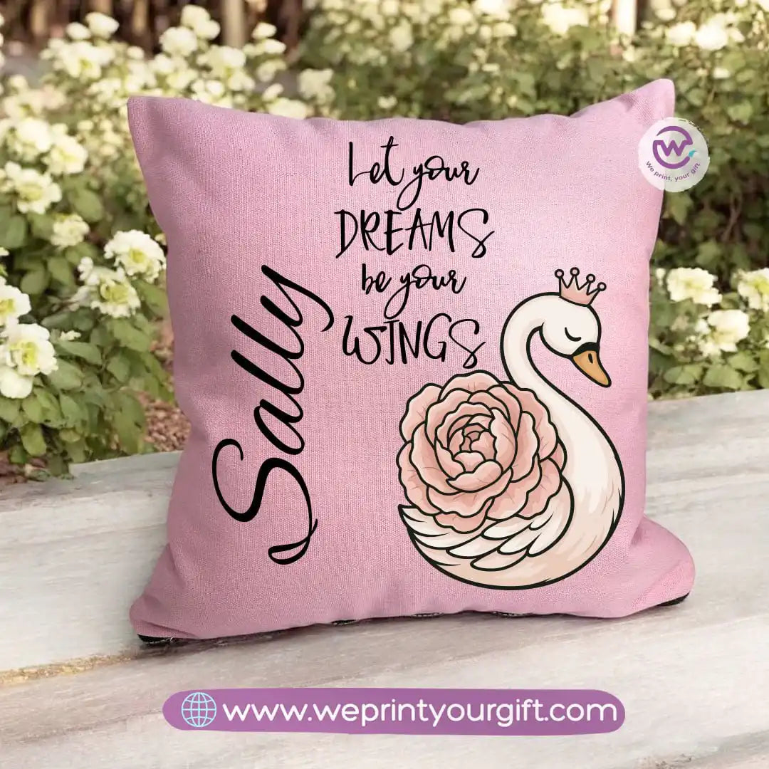 Square pillow- Motivation- Floral