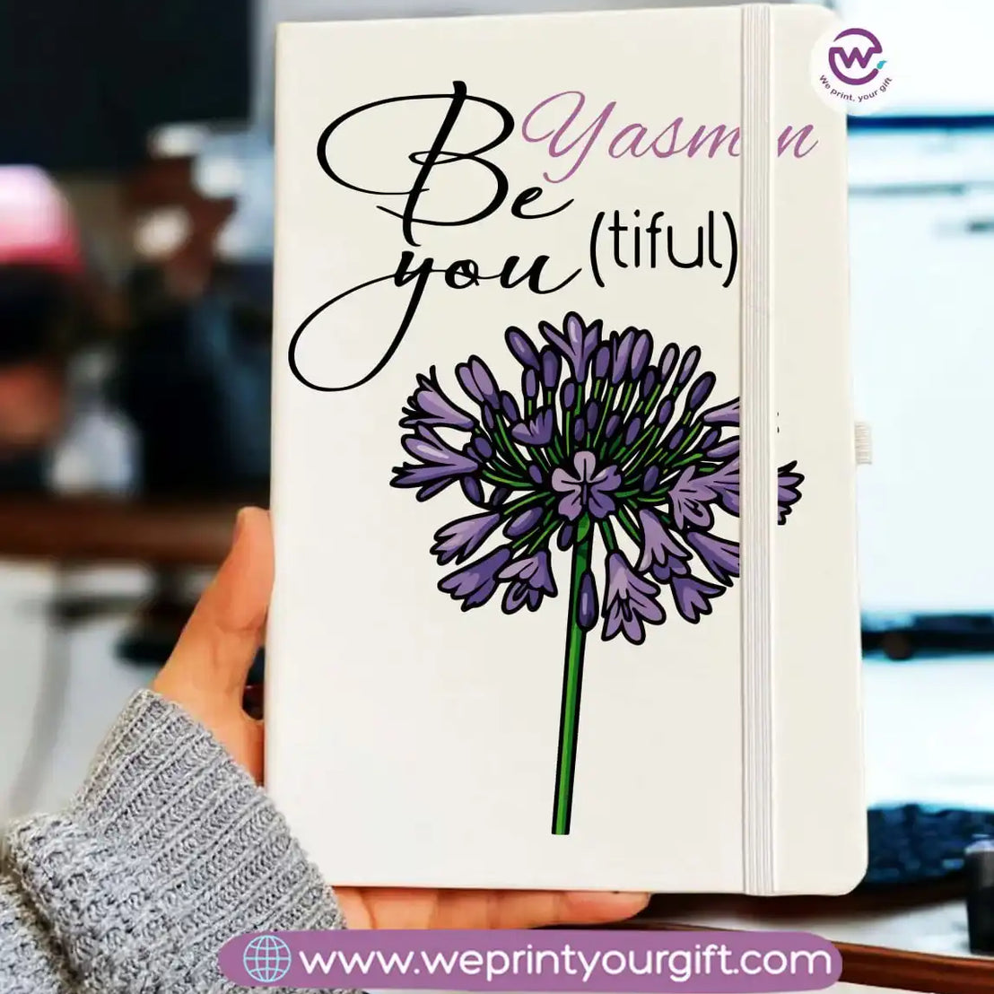 Personalized Notebook- Rubber notebook- Names