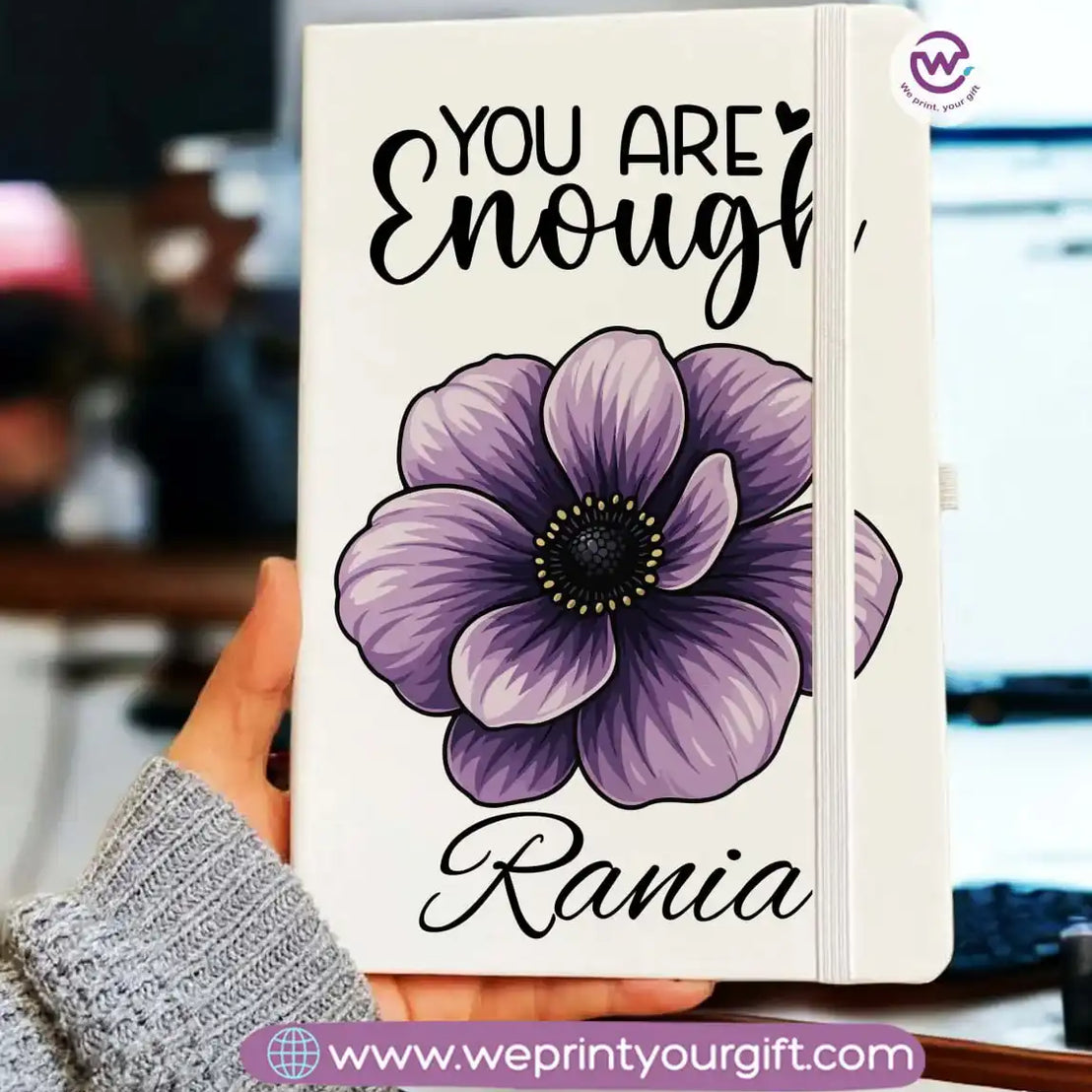 Personalized Notebook- Rubber notebook- Names