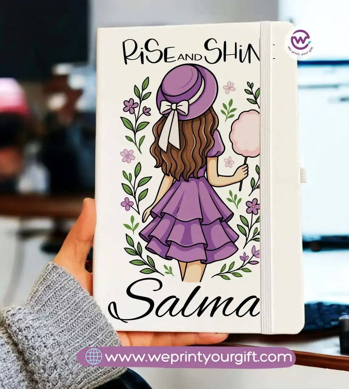 Personalized Notebook- Rubber notebook- Names