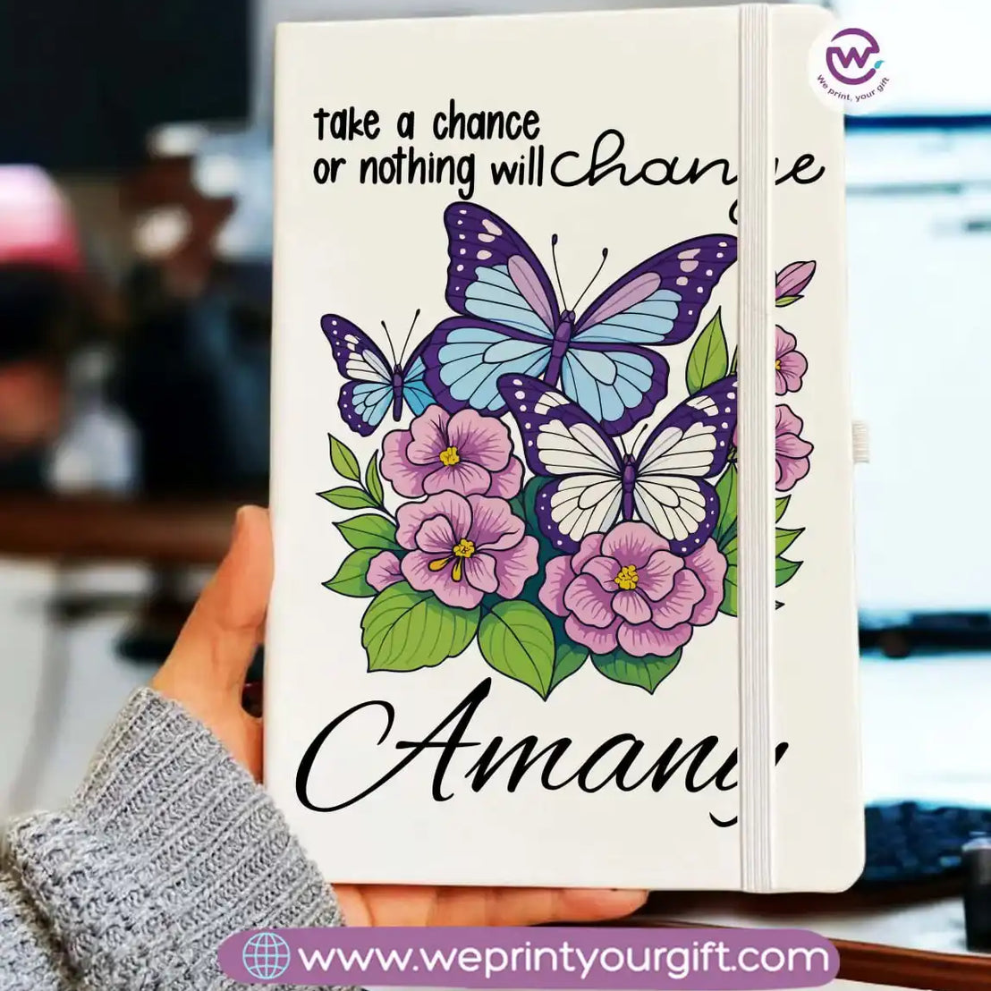 Personalized Notebook- Rubber notebook- Names