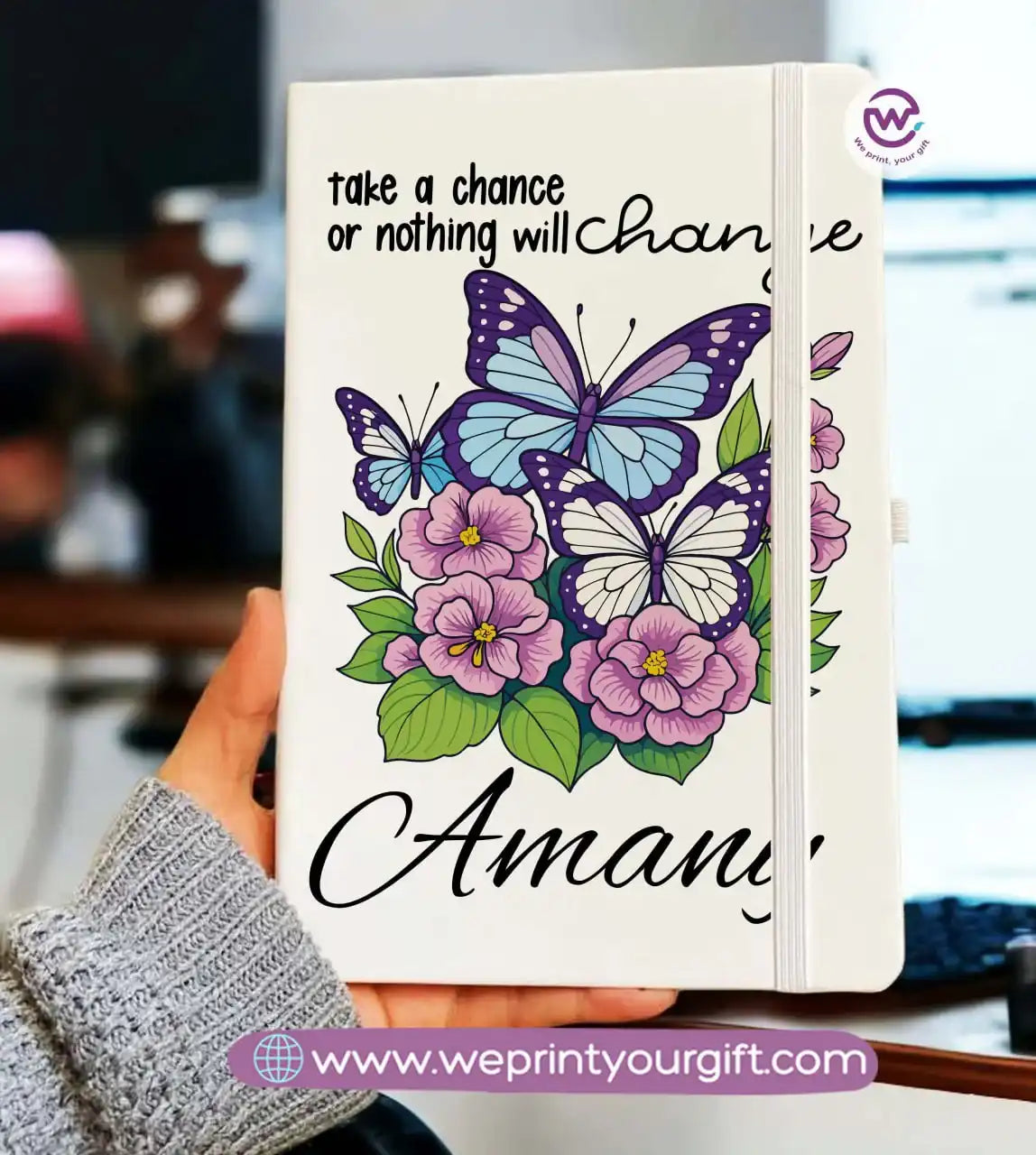 Personalized Notebook- Rubber notebook- Names