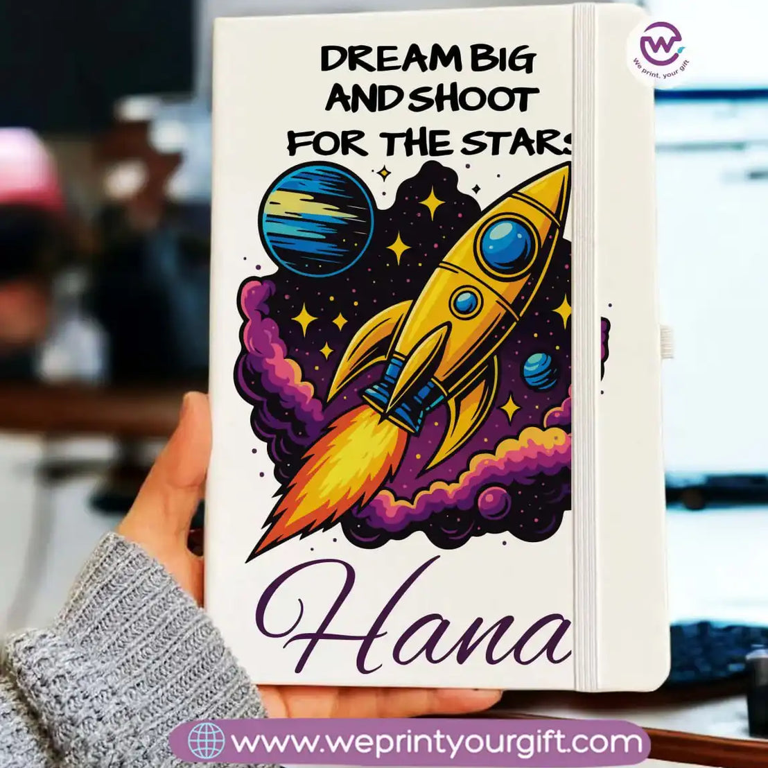 Personalized Notebook- Rubber notebook- Names