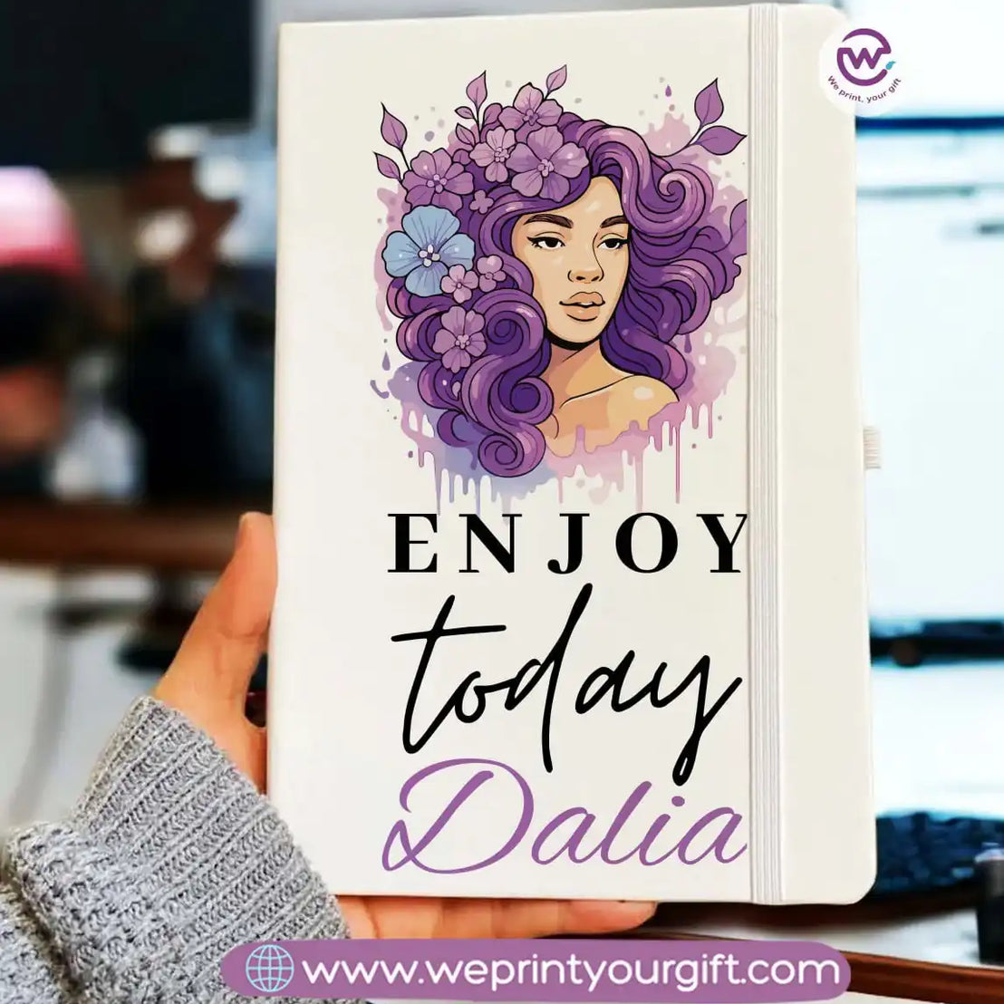 Personalized Notebook- Rubber notebook- Names