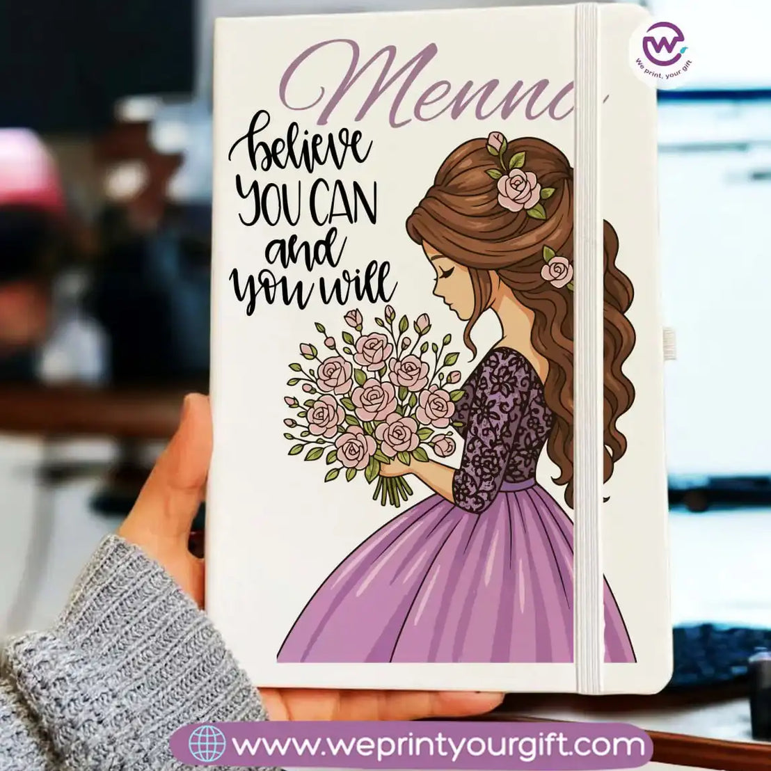 Personalized Notebook- Rubber notebook- Names