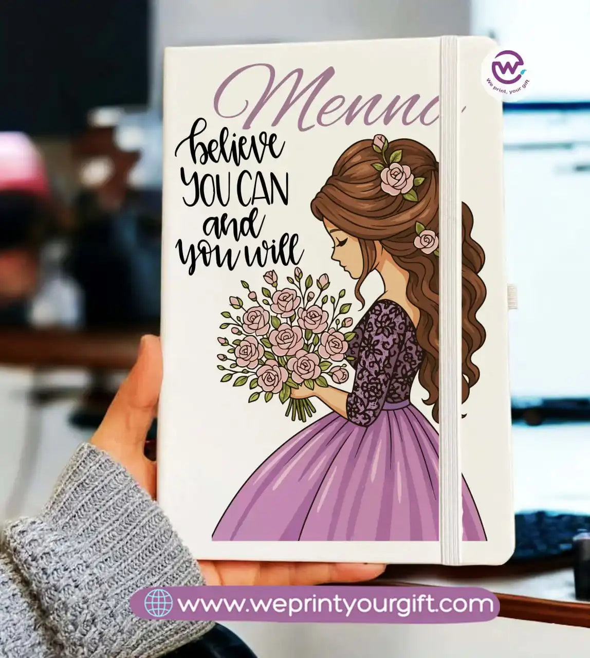 Personalized Notebook- Rubber notebook- Names