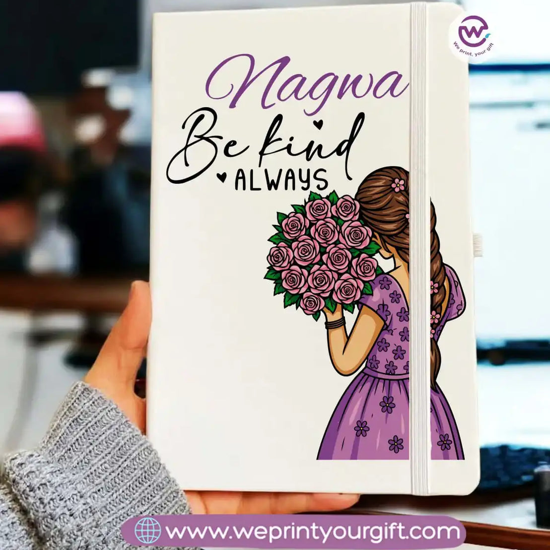 Personalized Notebook- Rubber notebook- Names