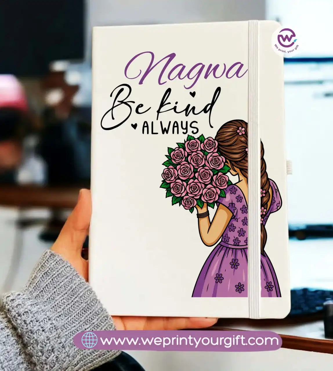 Personalized Notebook- Rubber notebook- Names