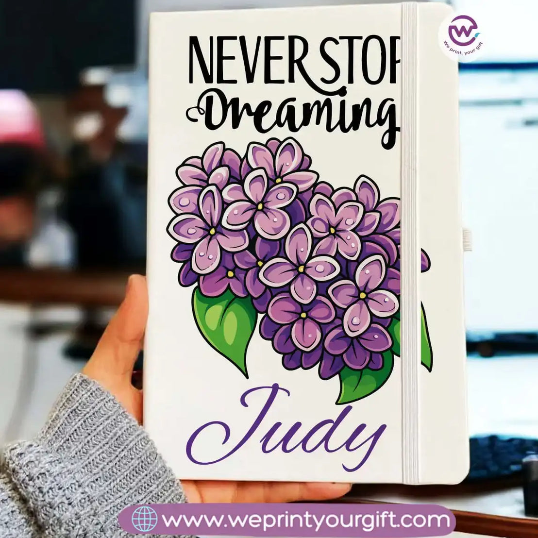 Personalized Notebook- Rubber notebook- Names