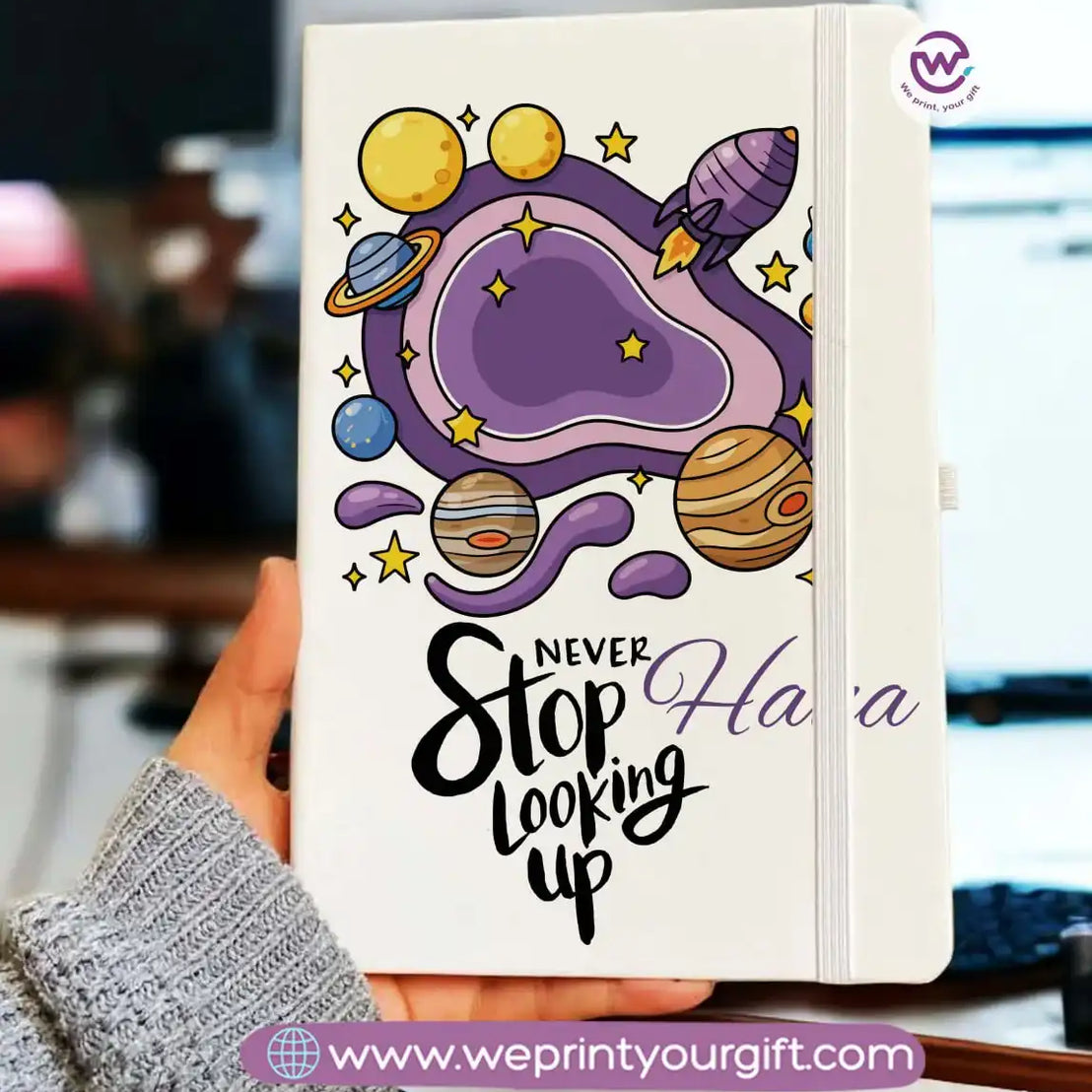 Personalized Notebook- Rubber notebook- Names