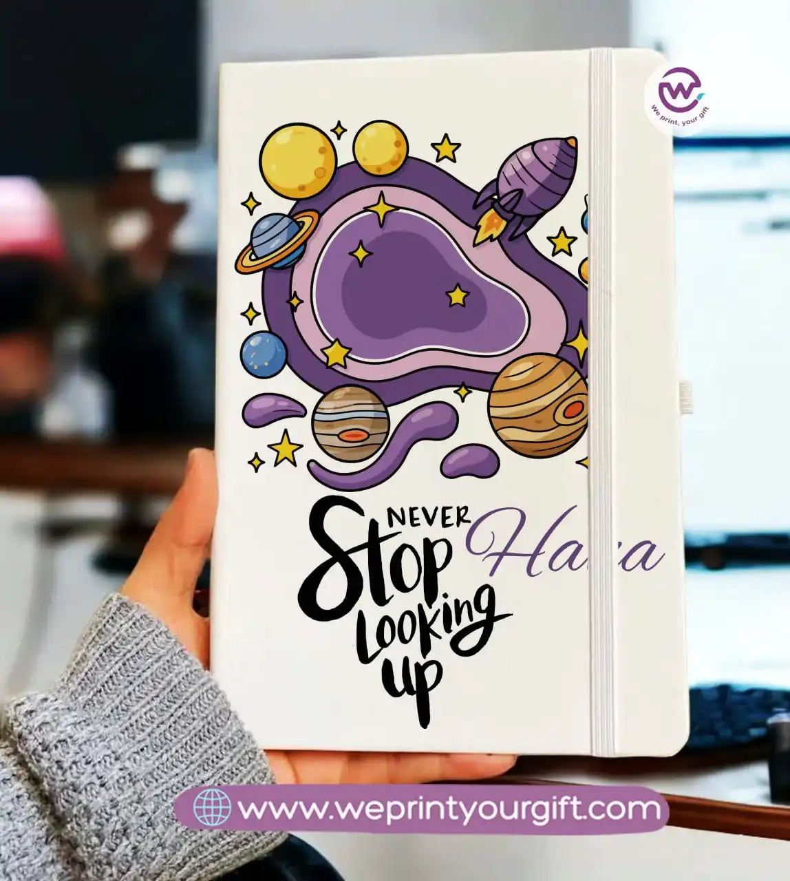 Personalized Notebook- Rubber notebook- Names