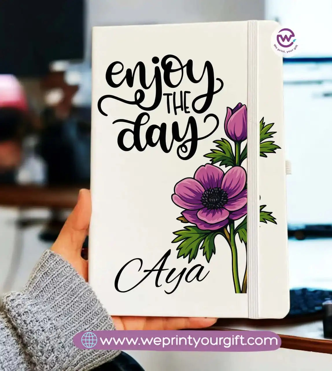 Personalized Notebook- Rubber notebook- Names