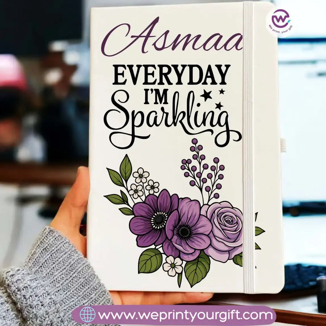 Personalized Notebook- Rubber notebook- Names