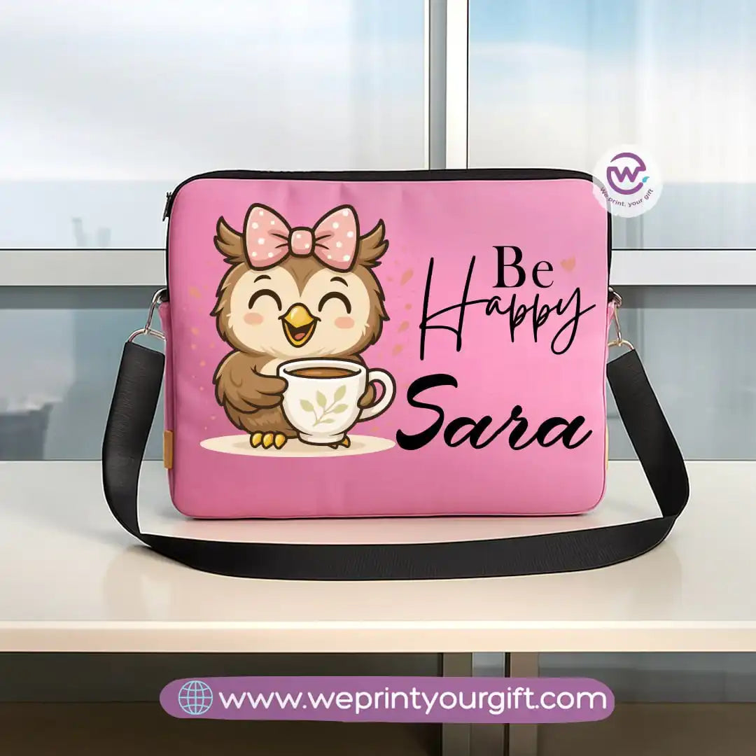 Fabric laptop sleeve-Owl- Names