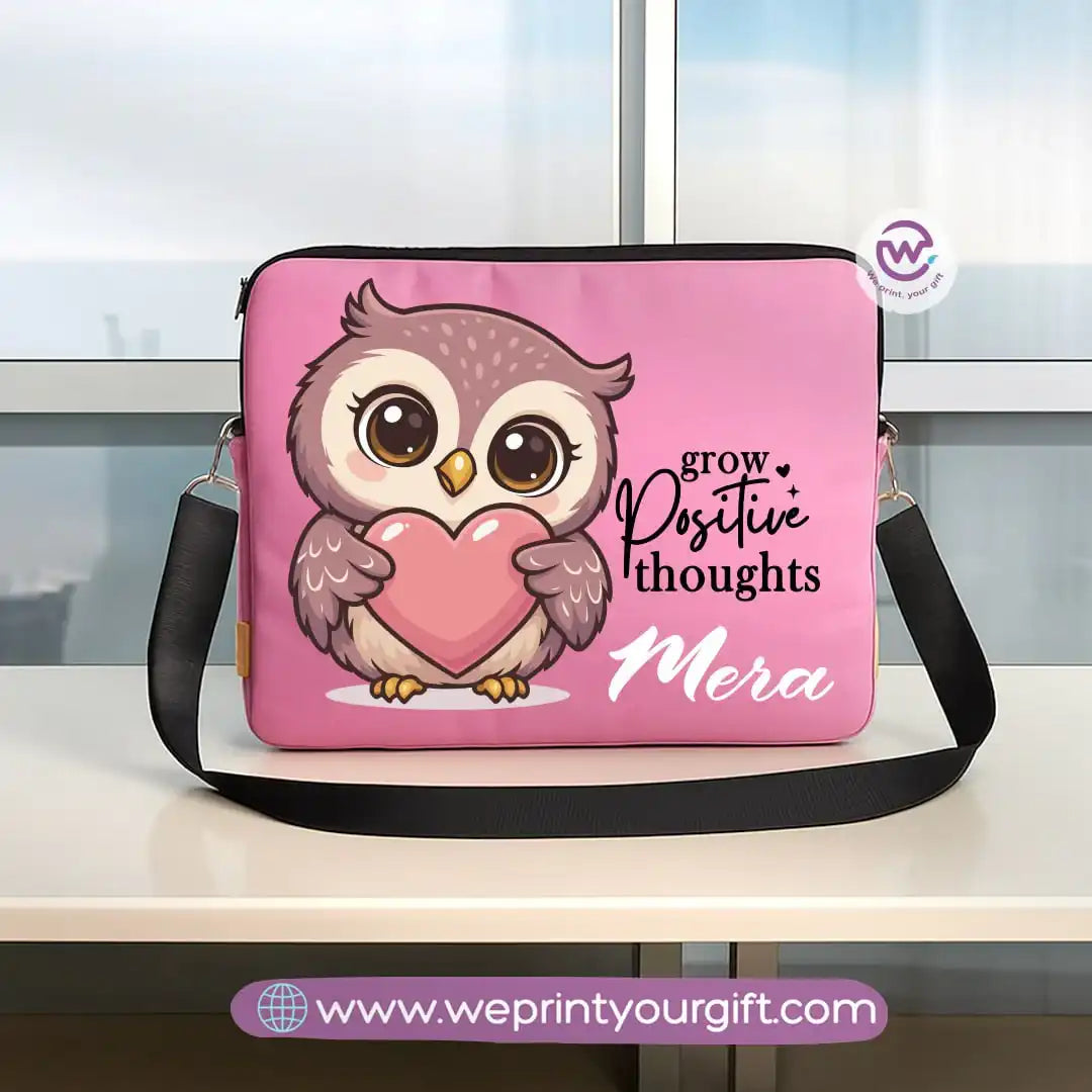 Fabric laptop sleeve-Owl- Names